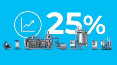 Dairy line, 25 percent line efficiency