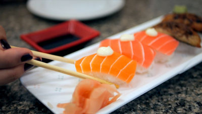 plantbased sushi on a plate