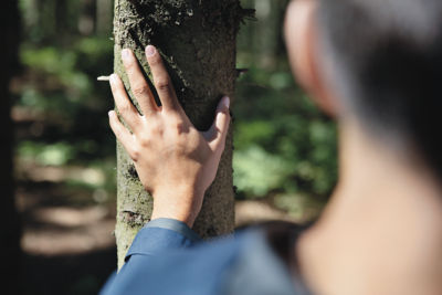 woman hand tree 
