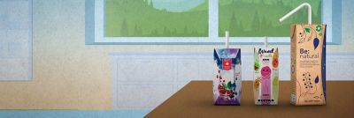 Carton packages with different types of straws