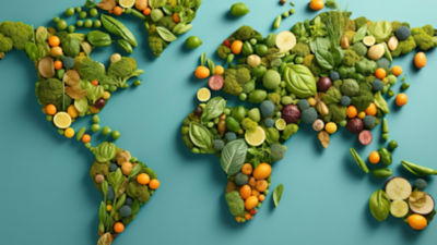 mapa del mundo, vegetales