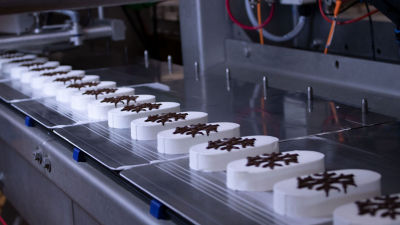 ice cream decorated with chocolate snowflakes 
