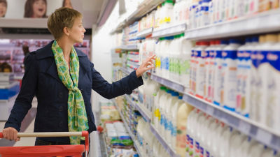 woman shopping in supermarket