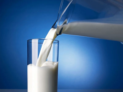 milk poured into a glass