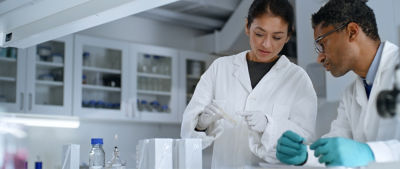 scientists looking at article