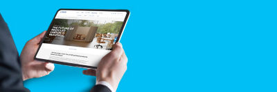 hands holding iPad