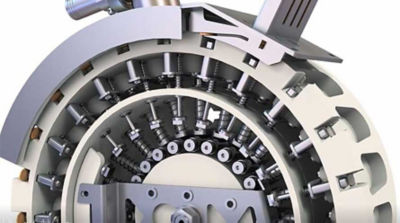 un gros plan d’une machine