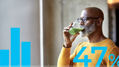 man drinking smoothie