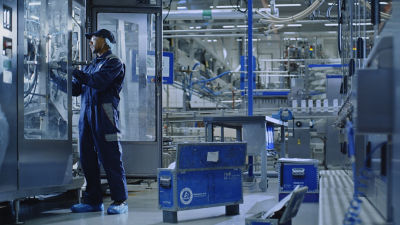 man in a tetra pak factory