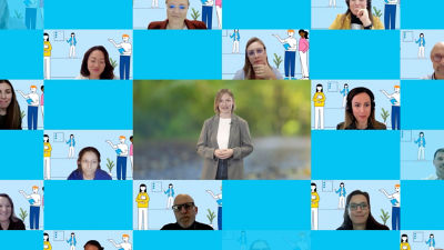 Tetra Pak employees from all over the world in online call