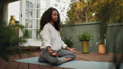 Girl performing yoga