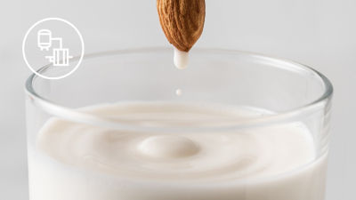 Almond drink smart production white icon