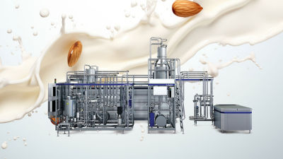 Almond milk swirl and Indirect UHT unit DE 