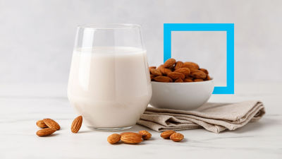 Almond milk in glass
