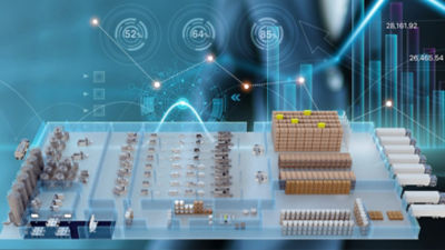 Digital illustration, automated production lines