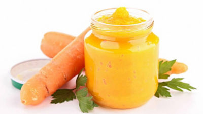 Baby food carrot in jar