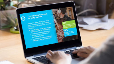 Baby food report on laptop