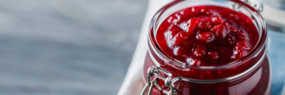 Berry jam in jar