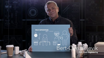 Screenshot of Bert-Ove Bejevik talking about milk separation