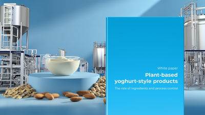 bowl of yoghurt and oats, equipment and white paper graphic