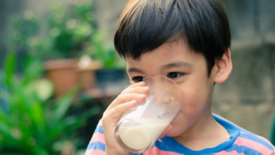 boy drinking milk