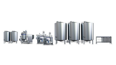 Processing line for Rrecombined milk: batch production