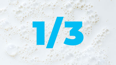 Bubbly milk with 1/3 on top