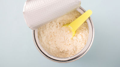 milk powder in a bucket