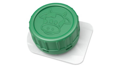 Green cap with cow, HeliCap™ 23