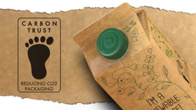 Carbon Trust logotype and Tetra Rex® carton package