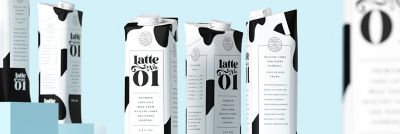 Latte dans des briques alimentaires