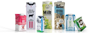 Milk products in Tetra Pak carton packages