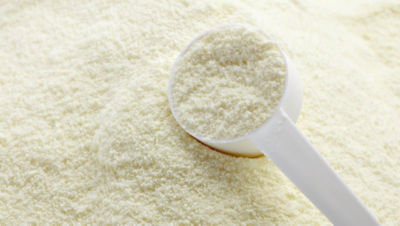 powder with a spoon