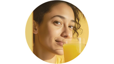 Woman with orange juice