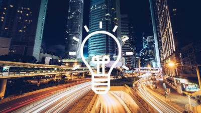 City lights bulb