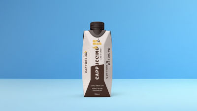 Cappuccino coffee drink in Tetra Prisma Aseptic carton package