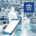 Operator with tablet, operators in plant