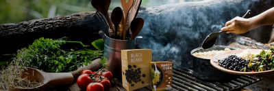Piatto cucinato con fagioli e verdure alla griglia