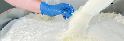 Cottage cheese production.