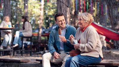 Couple eating ice cream