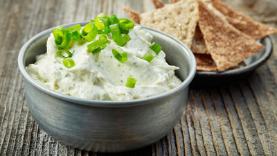 Cream cheese bowl and bread