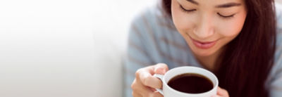 Woman drinking coffee
