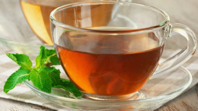 Tea in glass cup