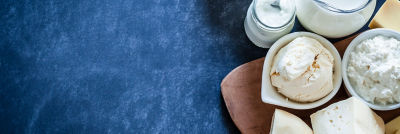 Dariy products with dark blue background