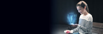 Digital girl banner holograph