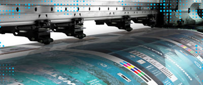 Close up digital print press