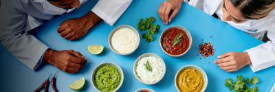 Dressings on table