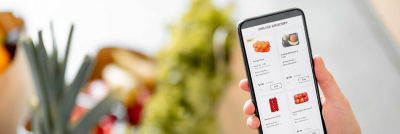 Ordering online on a cell phone