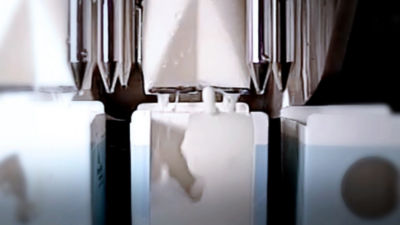 Carton filling, old way