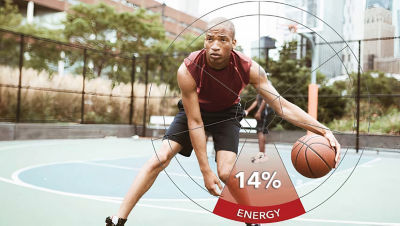 Man playing basketball